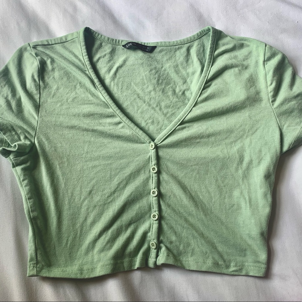 Shein sage green crop top